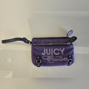 Authentic Vintage Juicy Couture Purple Women's Terry Bedazzled Wristlet